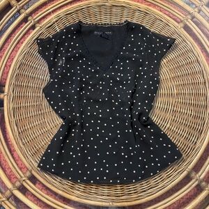 Apostrophe Black and White Polka Dot Blouse